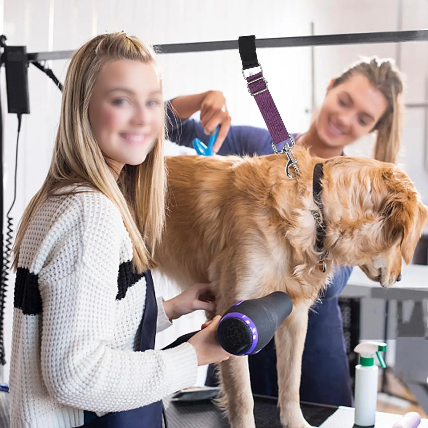 2 Pcs Pet Dog Grooming Basic Leashes Arm Accessories, Adjustable Pets Loops Extension Straps for Bathing Grooming Trimming