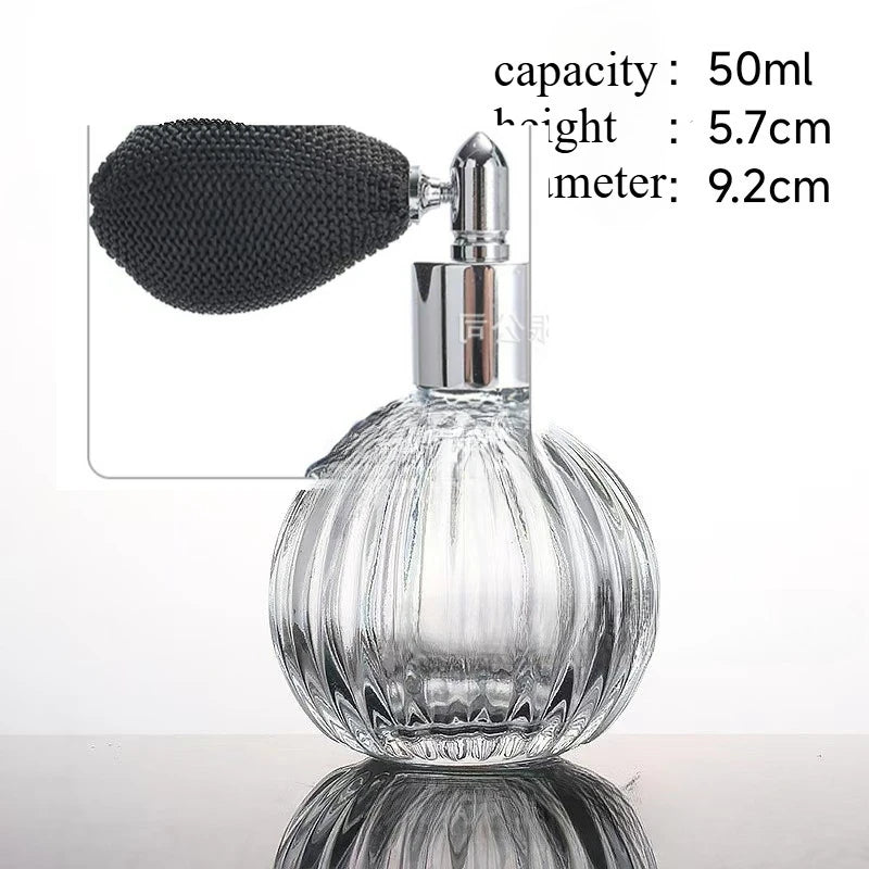 50/100ml Portable Vintage Crystal Glass Perfume Bottle With Airbag Atomizer Empty Cosmetic Container Refillable Spray Bottles