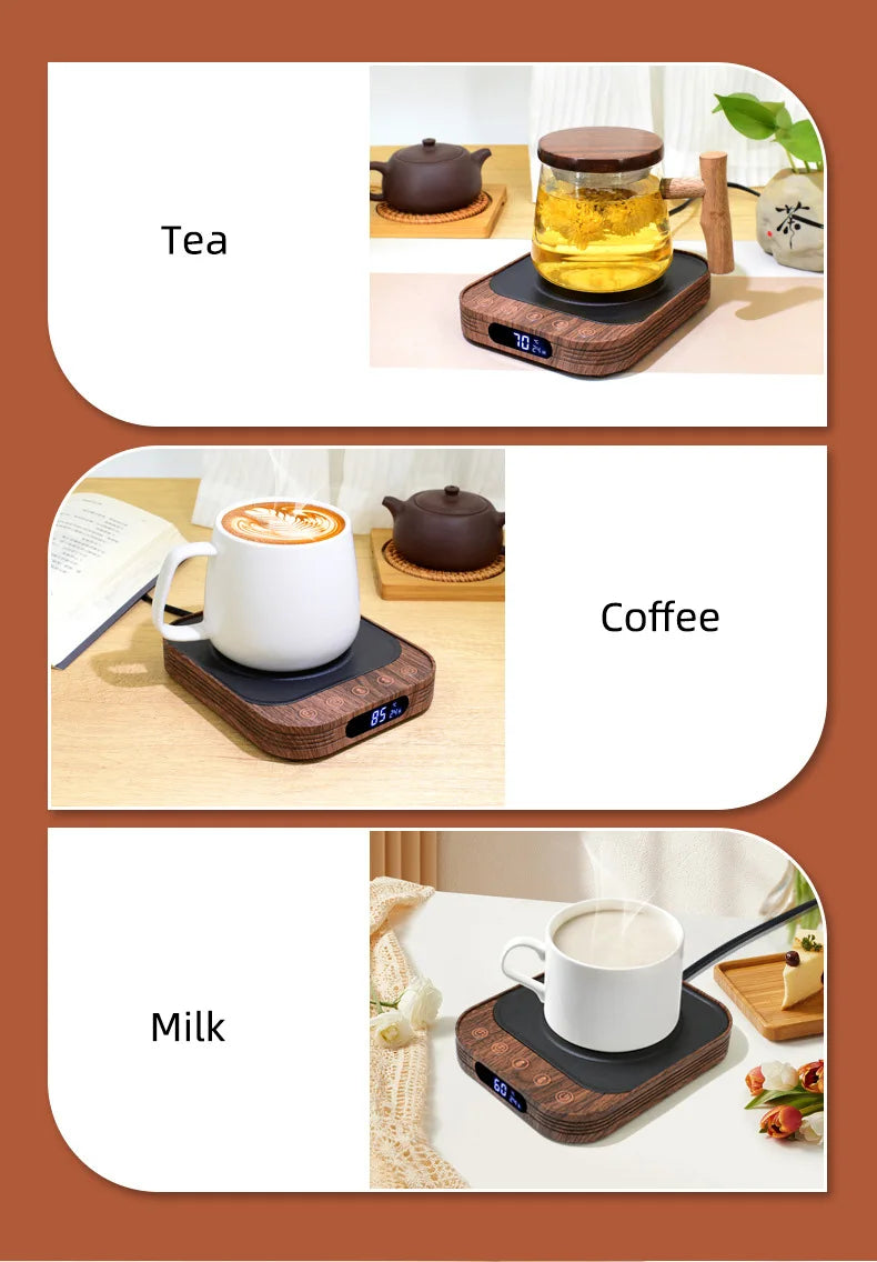 35W Electric Mug Warmer Cup Heater with 10 Gear Temperature Control Electric Hot Plate Warm Coaster Heating Pad 220V