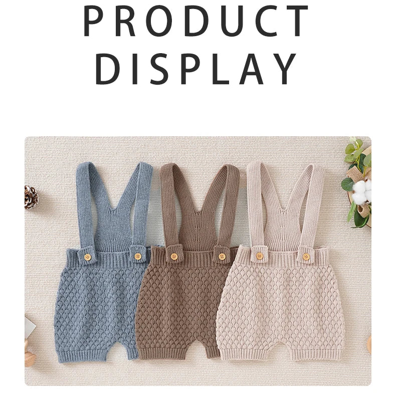 Baby Romper Knit Newborn Girl Boy Jumpsuit Sleeveless Summer Fall Infant Kid Sling Clothes 0-18M Solid Overalls Fashion Playsuit