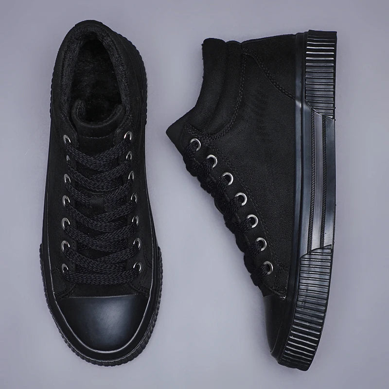 Autumn Men Casual Shoes Suede Leather Warm Shoes Male Lace-up Flats Sneakers Platform British Business Party Dress Boots SS24918