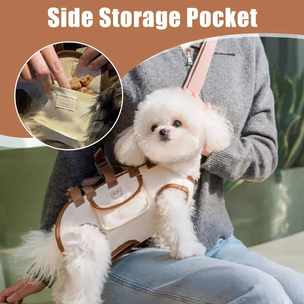 Traction Backpack Dog Leash Cat Dog Harness Portable Small Dog Carrier Sling Bag Hands-Free Outdoor Travel Backpack Dog Supplies