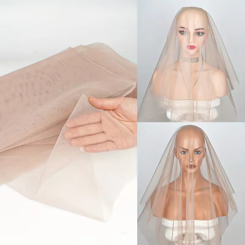 1/4 HD Ultra-Thin Invisible Swiss Lace for Wig Making, DIY, Beginners - Breathable Soft Lace Front Closure, Wig Cap, Hair Access