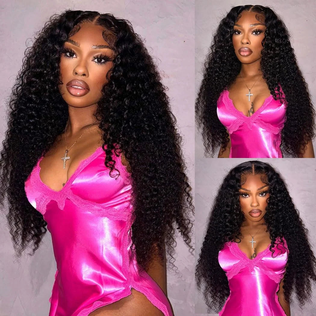 Geeta Curly Drawstring Wigs 13x6 Kinky Curly Lace Front Wig 13x4 Human Hair Lace Frontal Wigs Human hair for Women 4x4 5x5 Wig