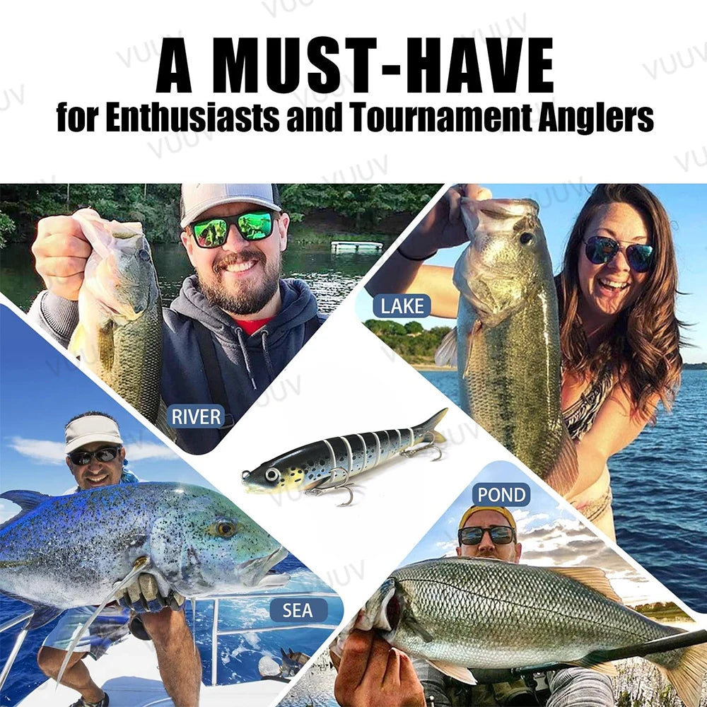 Fishing Lure Multi-Joint Fish Fishing Kit Slow Sinking Realistic Hard Lure Swimbait Freshwater and Saltwater for Bass Trout Lure
