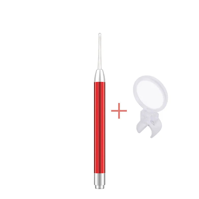 LED FlashLight Earpick Baby Ear Cleaner Endoscope Penlight Spoon Cleaning Ear Curette Light Spoon with Magnifier Ear Wax Removal