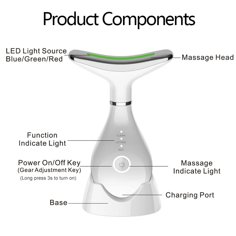 7 Colors Neck Face Beauty Device Facial Lifting Machine Face Massager Reduce Double Chin Face Sculpting Skin Care Beauty Tools