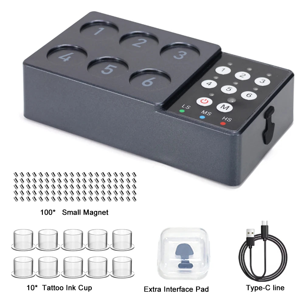 High Speed Magnetic Pigment Mixer  Wireless Tattoo Ink Vortex Mixer & Anti-Sedimentation Pigment Stirrer  Three Speed Adjustable
