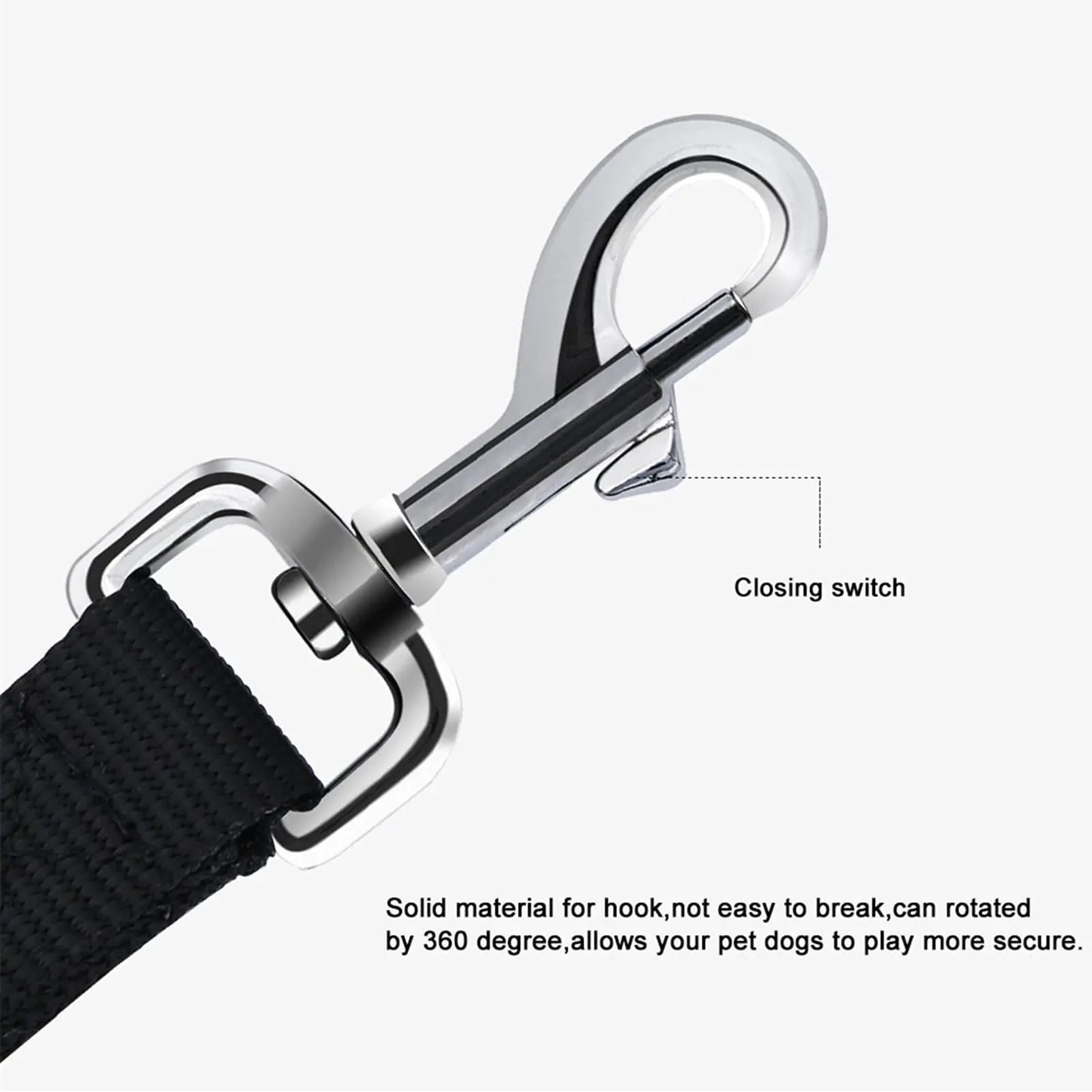 Crossbody Dog Leash Versatile Crossbody Waist Leash with 3 Rings Puppy Walking Leash Reflective Nylon Multifunctional Pet Rope