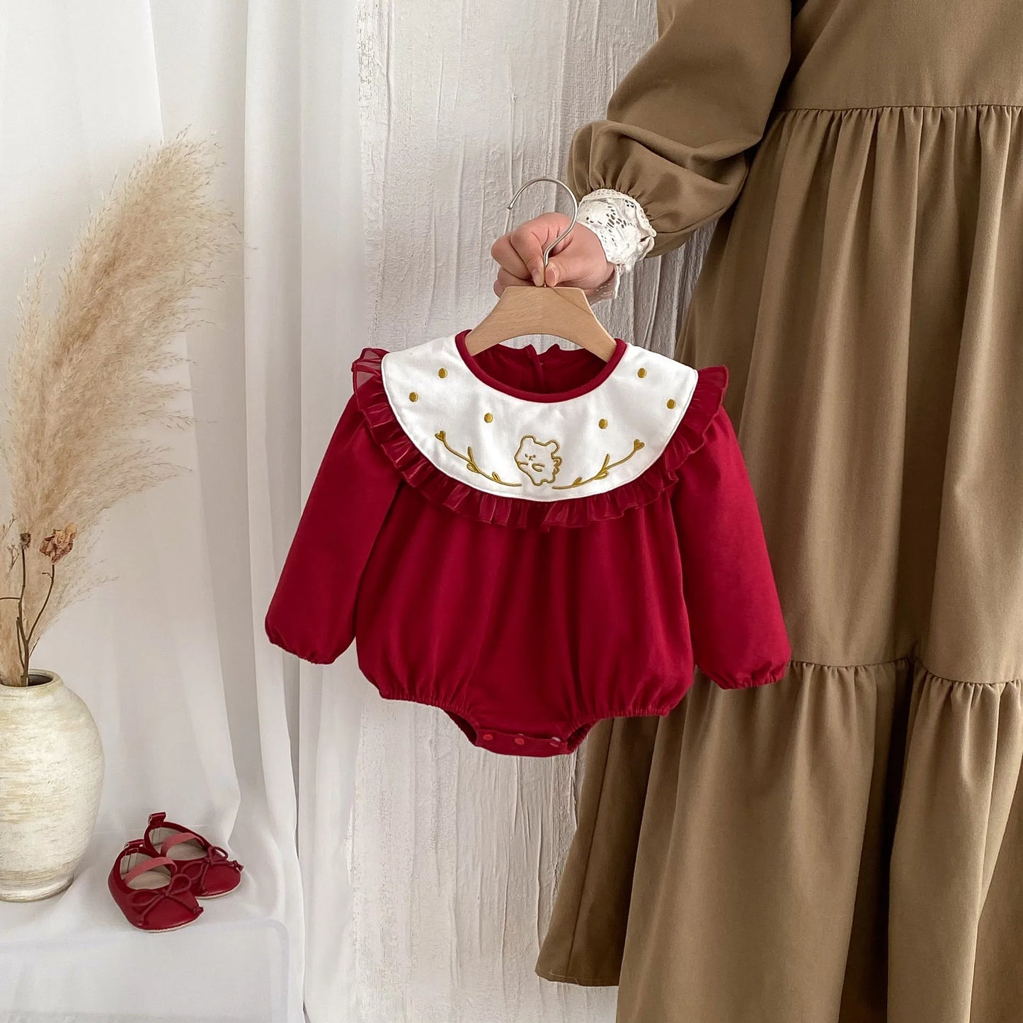 Infant Christmas Outfits Baby Romper Clothes Winter Red Santa Claus Knitted Newborn Infant Boy Girl Christmas Gift Jumpsuits+Hat