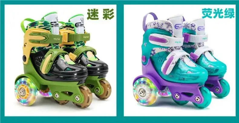 27-34 Children Skates High Elastic PU Inline Adjustable Skate Three-wheel Roller Skates For Age 2-8 Kids Beginners Skating Shoes