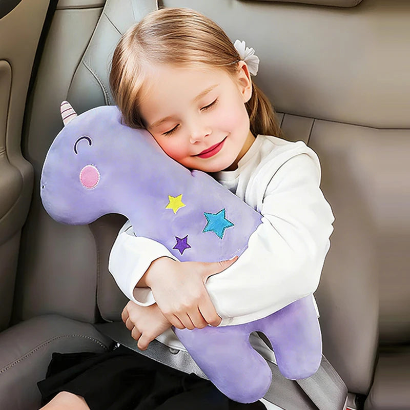 Kids Car Neck Pillow Universal Cute Cartoon Child Car Car Seat Belt Sleeping Pillow Support Leaning Head Baby Seats Accessories