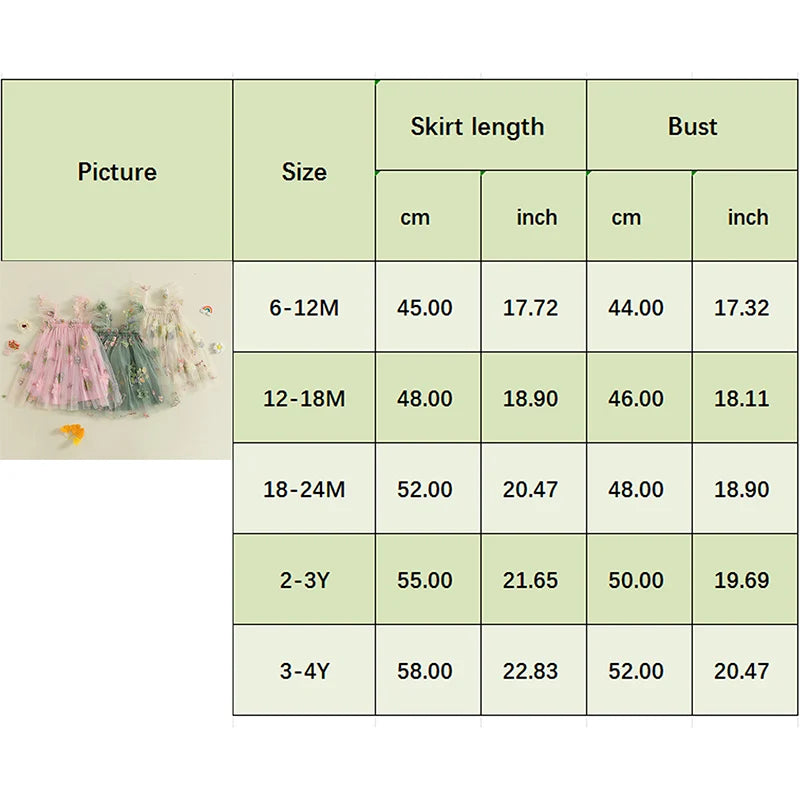 Baby Girl Square Neck Floral Embroidery Lovely Dress Kid Princess Lovely Dress Ruffle Sleeveless Toddler Party Dress Clothes