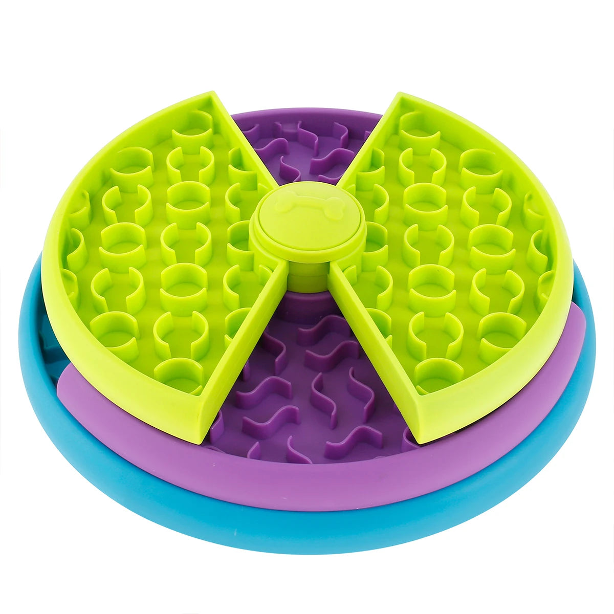 3 Layers Pet Dog Slow Feeder Bowl Spin Non Slip Puzzle Bowl Anti-Gulping Pet Slower Food Feeding Dishes Dog Bowl for Medium Smal