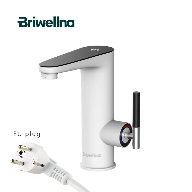 Briwellna Electric Water Heater Hot Water Faucet 2 in 1 Basin Tap Tankless Geyser 220V Instant Water Heater Faucet For Home