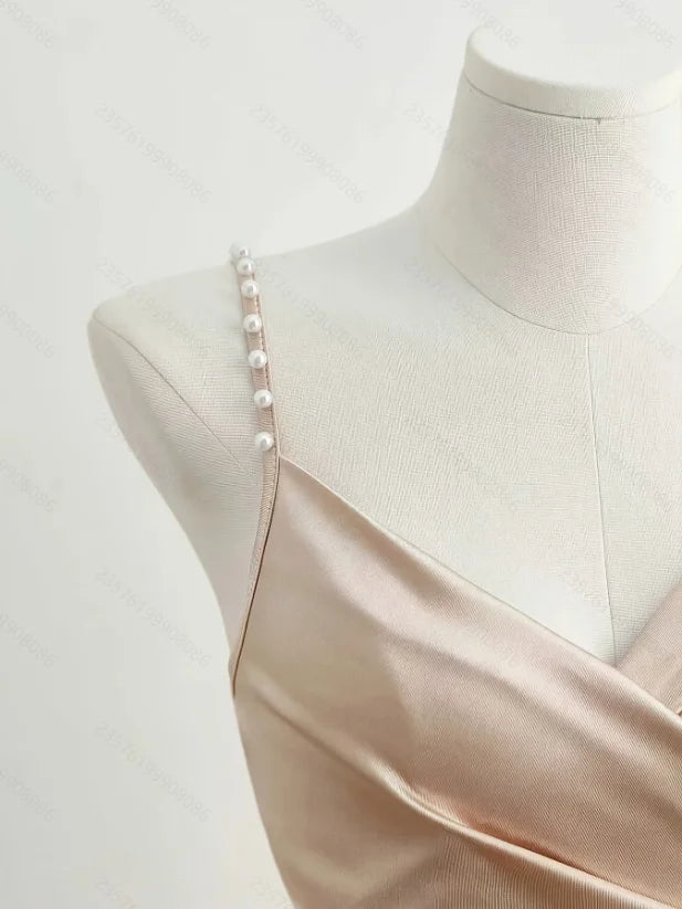 New Summer Dresses for Women Elegant Spaghetti Strap Women Dress Slit Slim Beading Dress Women Vestidos De Verano Mujer Q4114