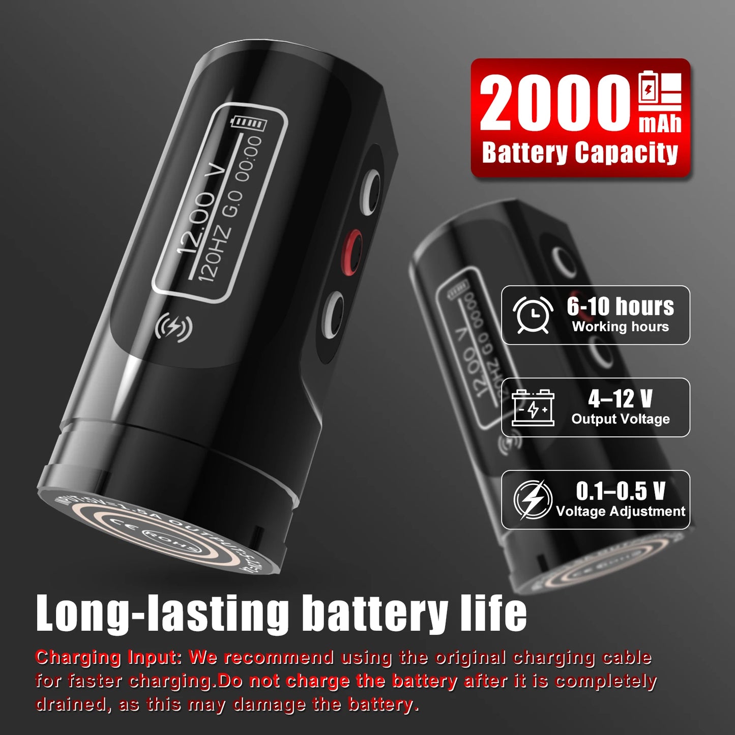 FLUCK MAX Tattoo Machine  Pen 2400mAh Battery 3.5mm/4.0mm Stroke Coreless Motor Lithium Battery Pen Machine For Tattoo Artists