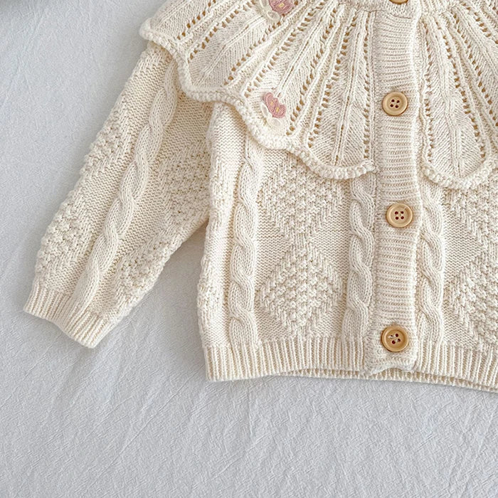 2025 New Autumn 0-3Yrs Newborn Baby Girls Sweater Coat Infant Baby Girls Knitting Cardigan Sweater Long Sleeve Cardigan Coat