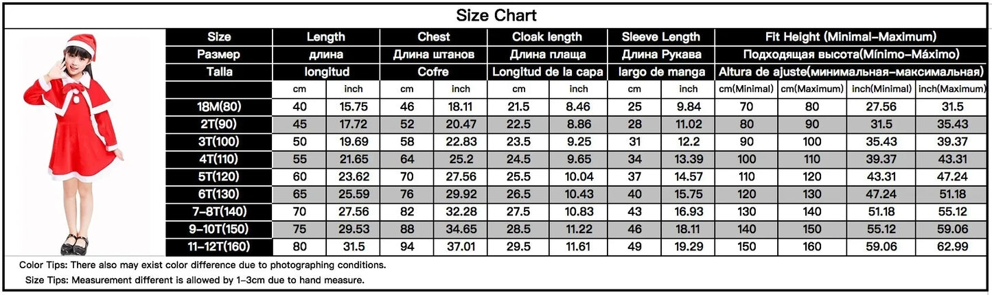 Children's Christmas Costumes Costume Set for Santa Girls, Classic Red Fashion Costumes, Baby  Dress