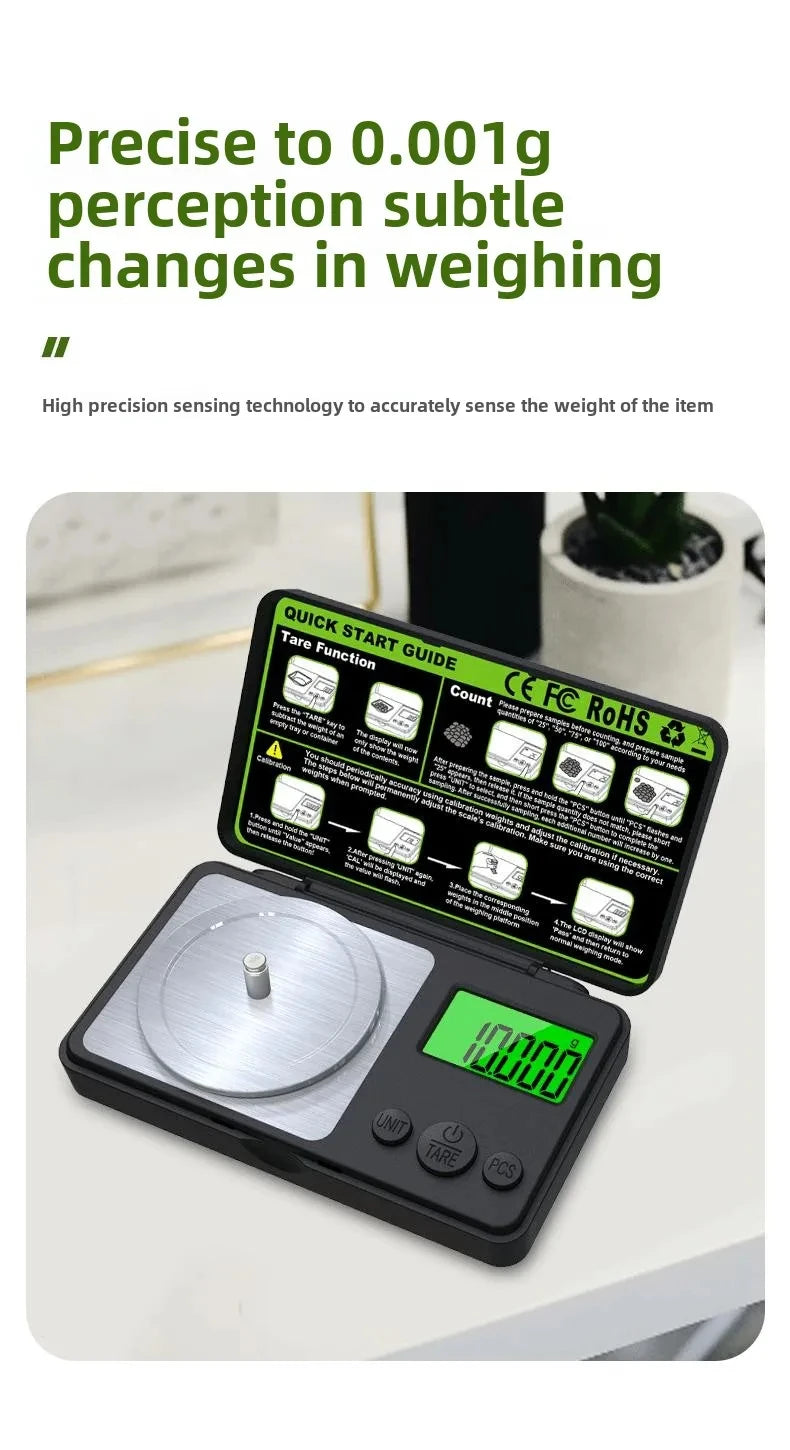 Mini Digital Scale Jewelry Milligram Scales Portable Kitchen Baking Scale 100g 0.001g High Accuracy Milligram Scall Transition