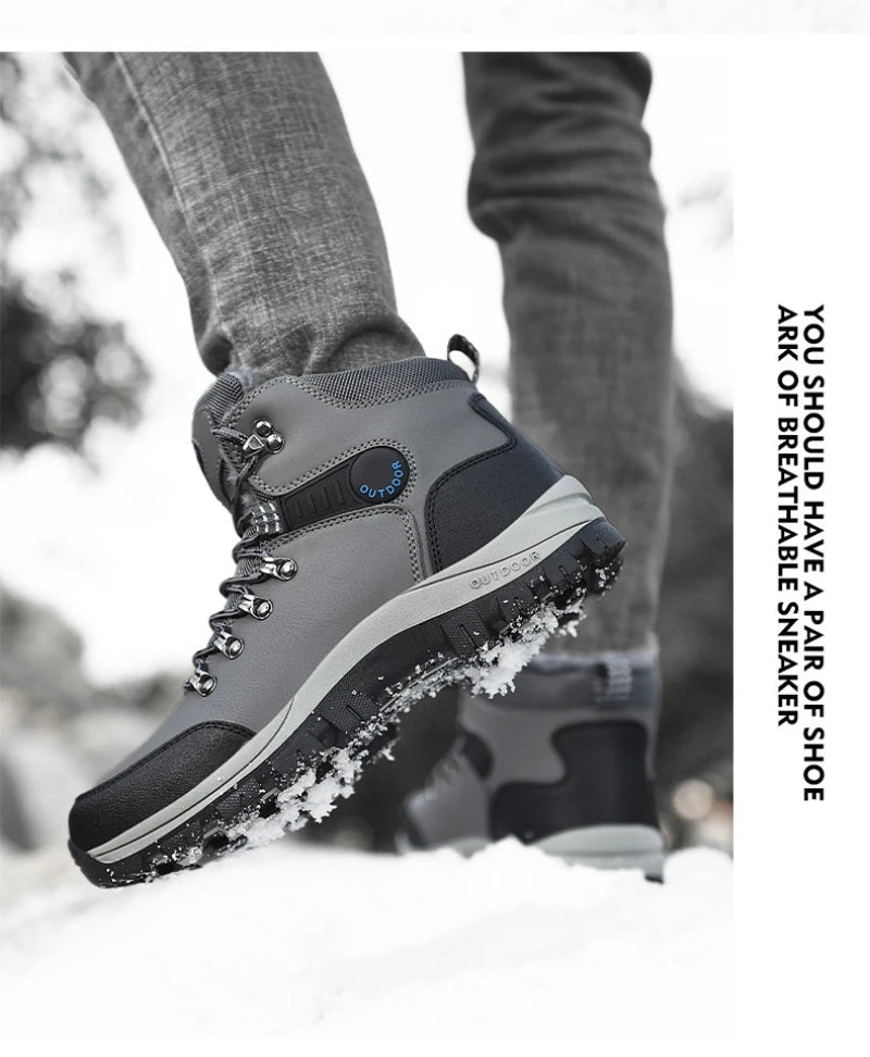 Winter Large Size Plus Velvet Thickened Warm Snow Boots Outdoor Men's High-Top Northeast Cotton Boots Comfortable And Casual