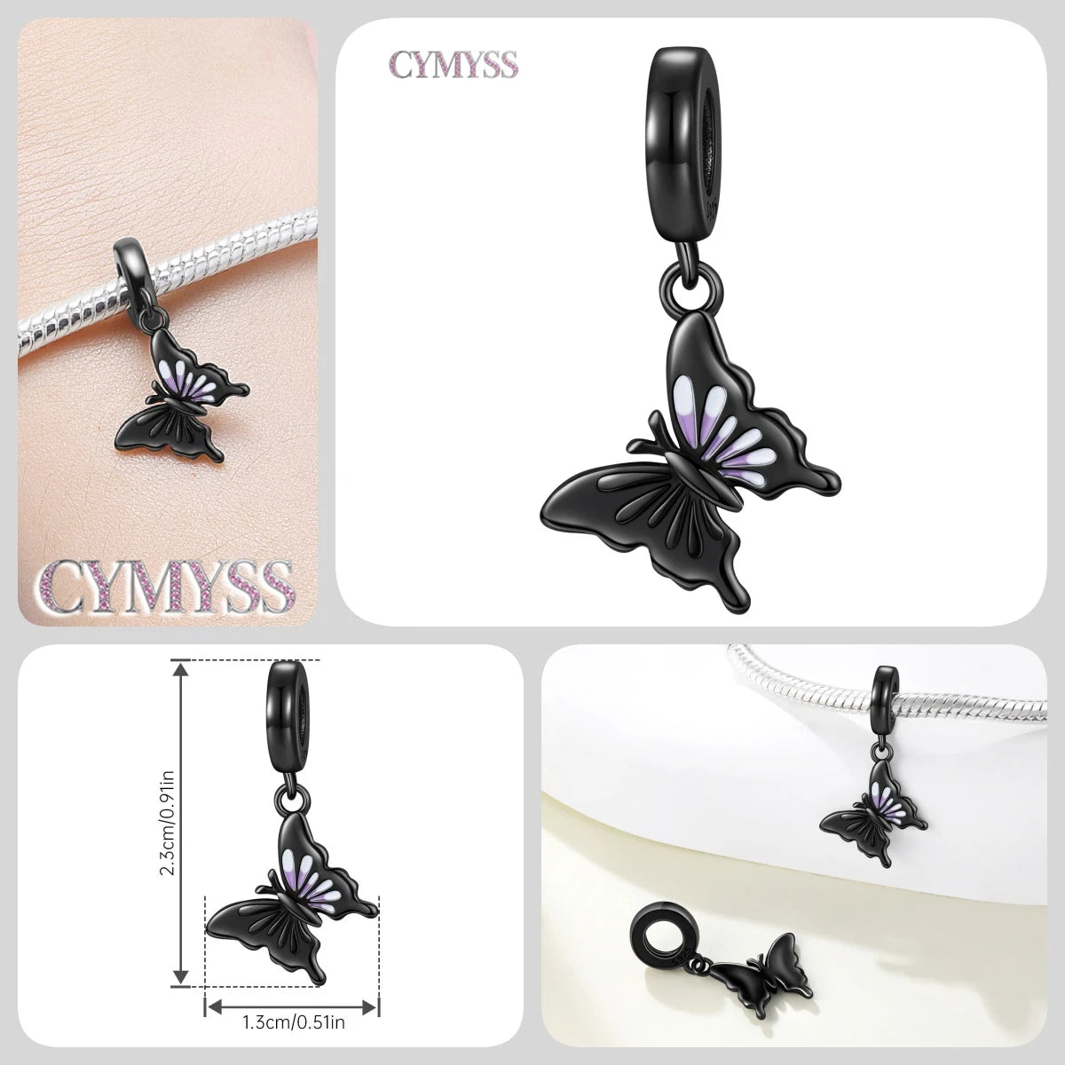 925 Sterling Silver Plated Bee Sunflower Butterfly Charm Pendant Fine Jewelry Women DIY Bracelet Necklace Birthday Party Gift