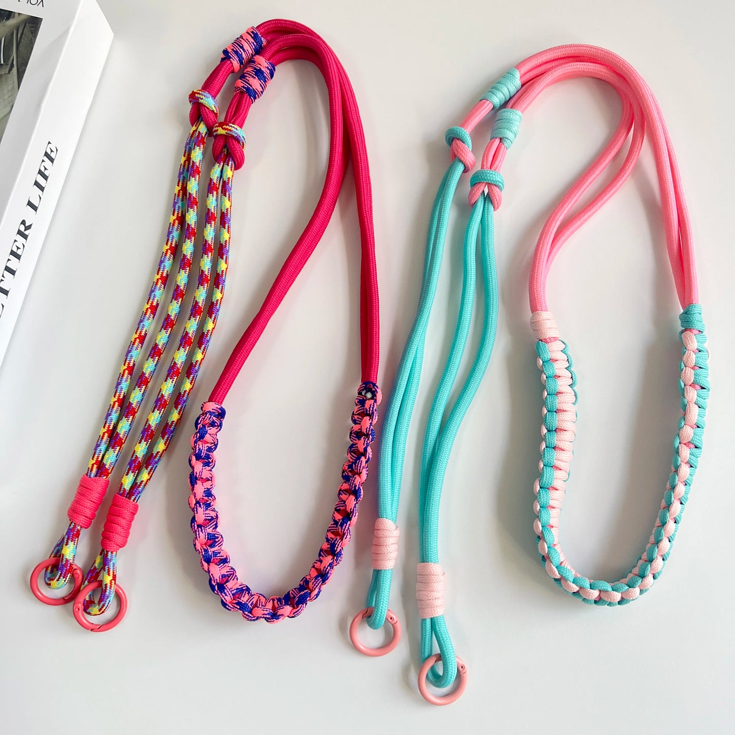 Hand Woven Fried Dough Twists Lanyard Fixed Card Color Contrast Diagonal Shoulder Lanyard Mobile Phone Lanyard Durable Lanyard