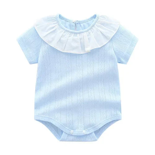 2025 New Summer Toddler Baby Girls Jumpsuit Flying Sleeve Cotton Flower Print Newborn Baby Girls Romper 0-24M Baby Clothing