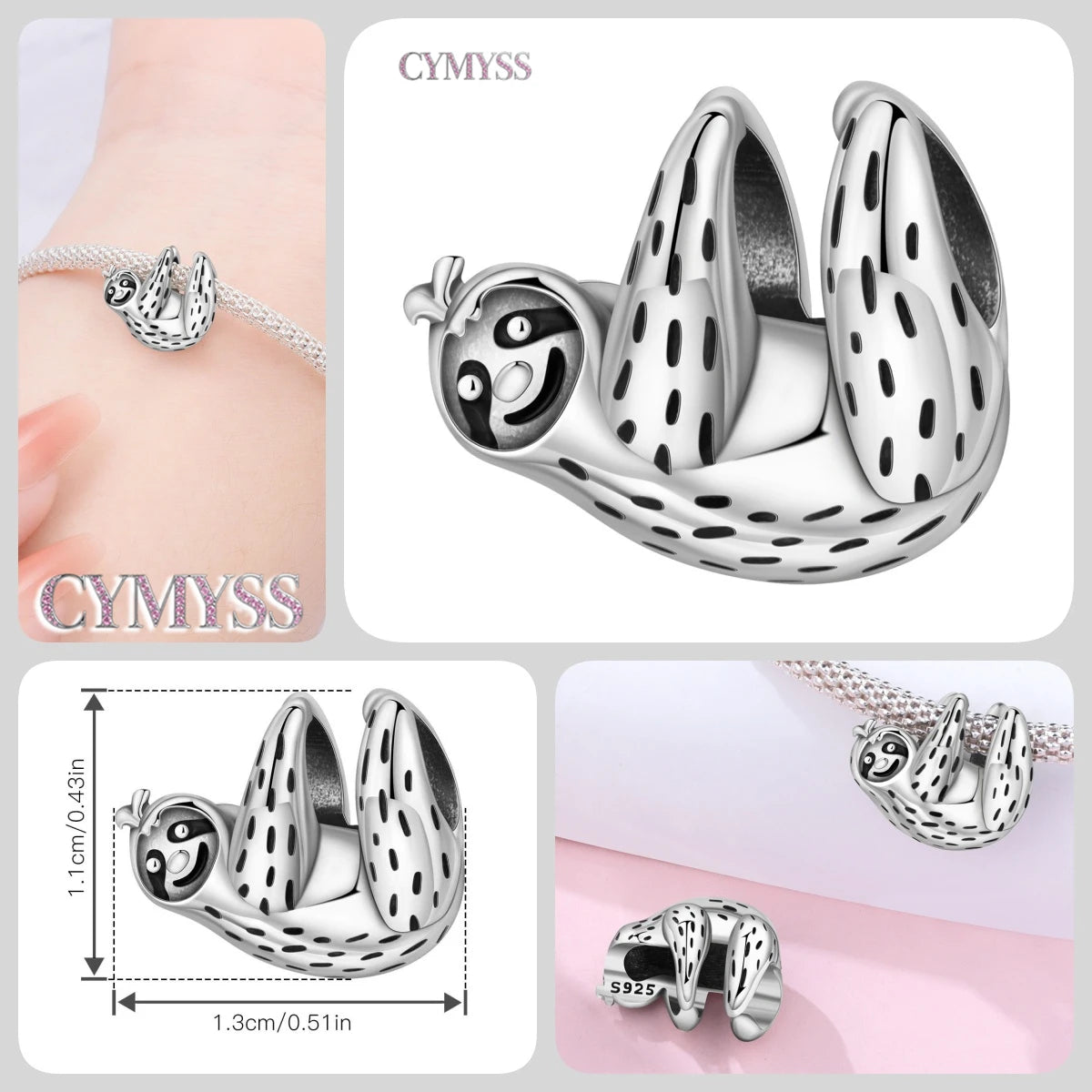 925 Sterling Silver Cute Pet Animal Lion King Pendant DIY Jewelry Beads for Women Bangle Bracelet Necklace Birthday Party Gifts