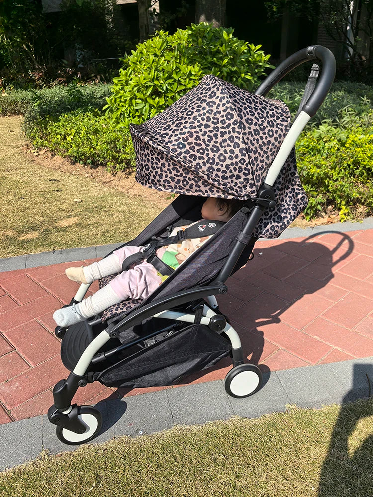 6+ Canopy&Mattress Fit for YOYO3 YOYO2 YOYA Waterproof Thicken Fabric Leopard Print Sunshade Cushion Baby Stroller Accessories