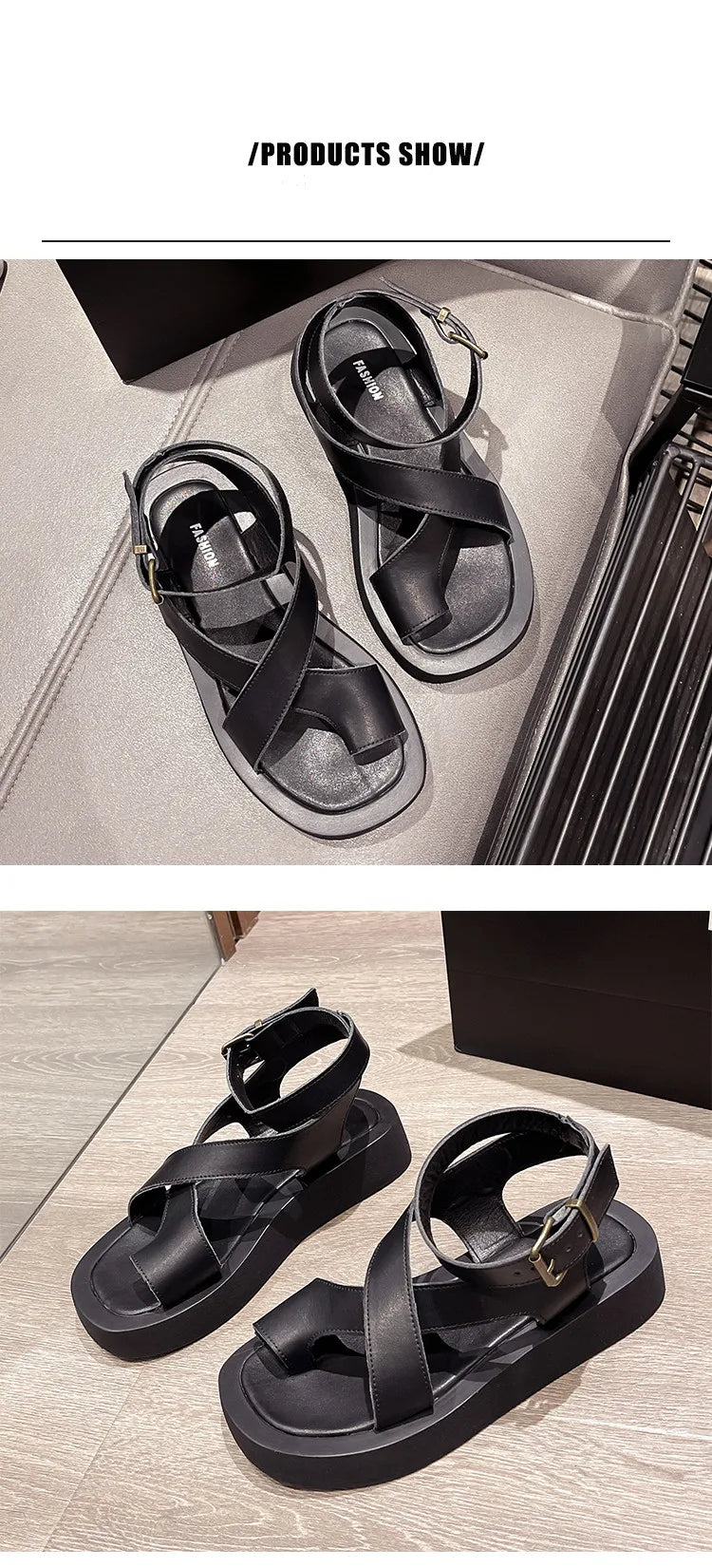 AIYUQI Women Summer Sandals 2024 New Genuine Leather Ladies Sandals Flat Fashion Sandals Women
