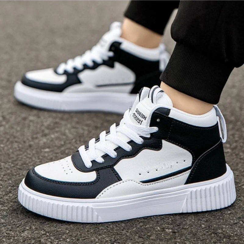 YRZL Casual Shoes for Men Sneakers Breathable PU Leather White Shoes Unisex Comfortable Walking Sport Shoes for Man