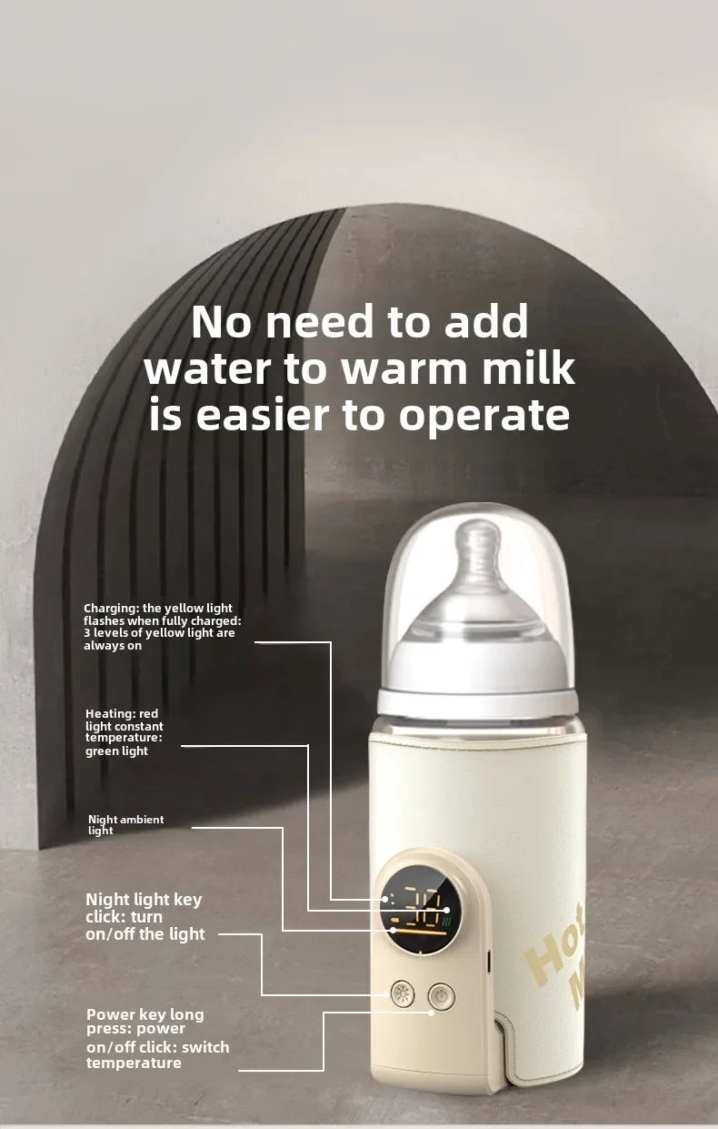 Multifunctional USB Baby Bottle Warmer with Smart Temperature Control Screen High Capacity Feeding Bottle Warmer for Newborns