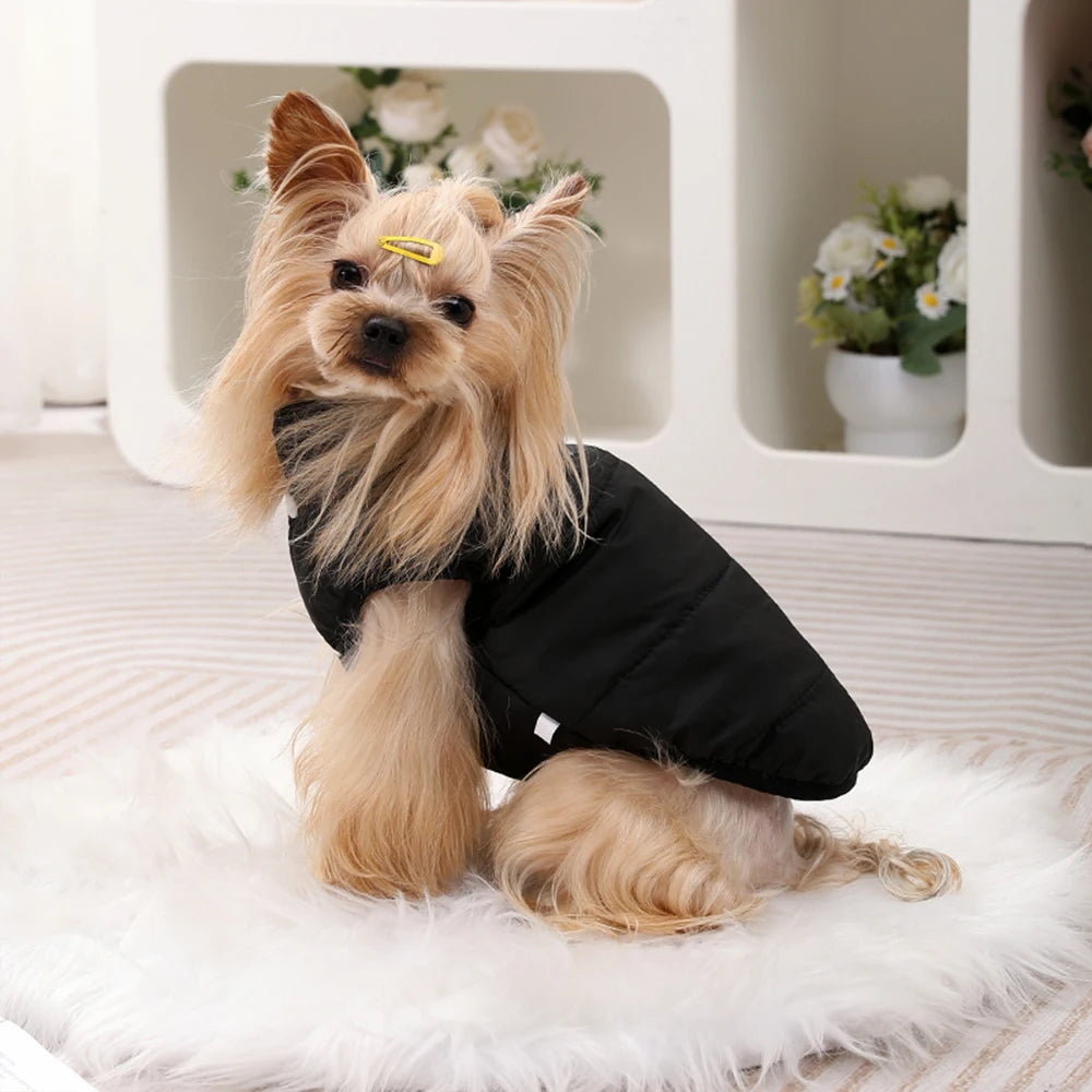 Cozy Pet Clothes Reversible Dogs Vest For Small Medium Dog Cat Winter Windproof Puppy Button Jacket Coat Yorkie Schnauzer Outfit