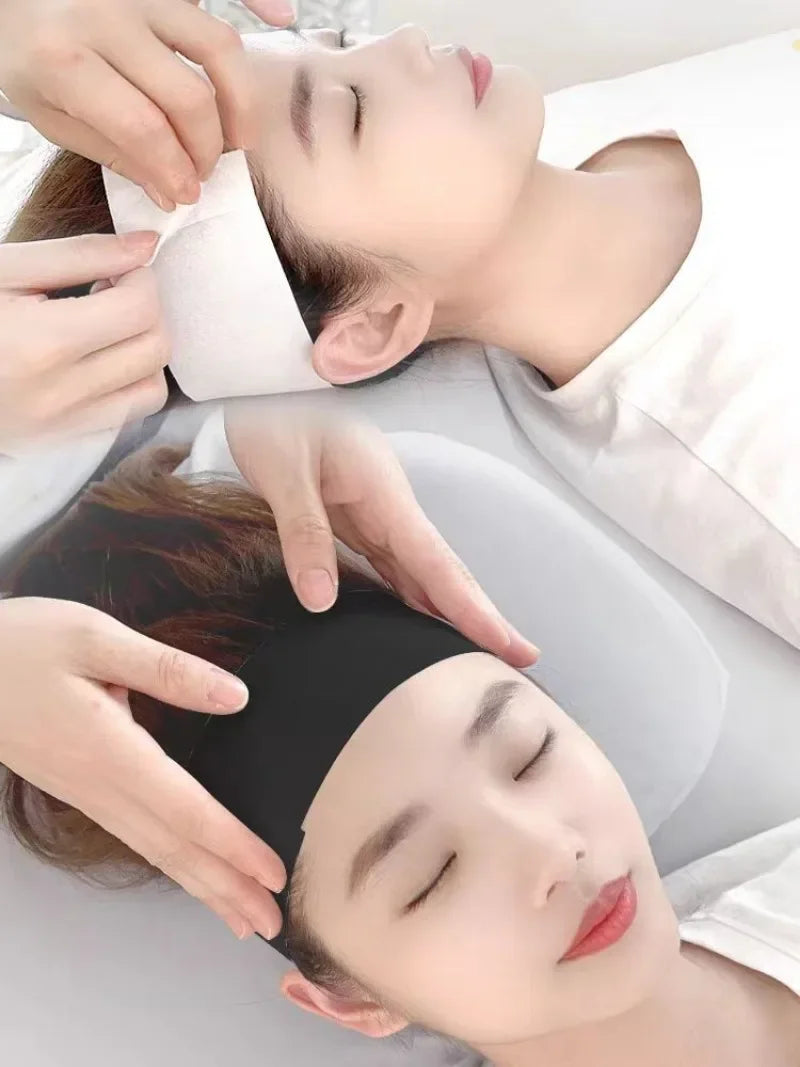 50pcs Disposable Headbands for Facials Spa Stretch Non-Woven Soft Skin Care Hair Bands Women Salons Face Washing Beauty Tools