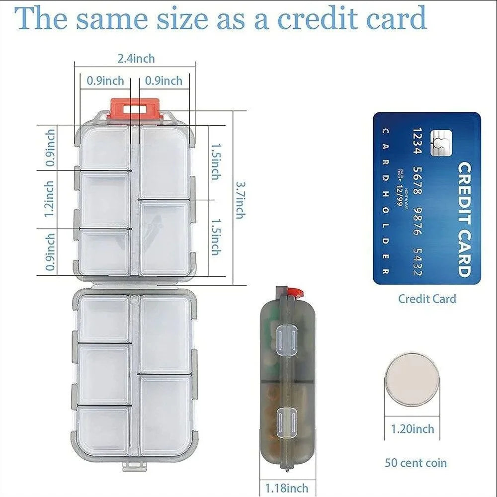 Travel Pill Organizer Moisture Proof Pills Box for Pocket Purse Daily Pill Case Portable Medicine Vitamin Holder Container