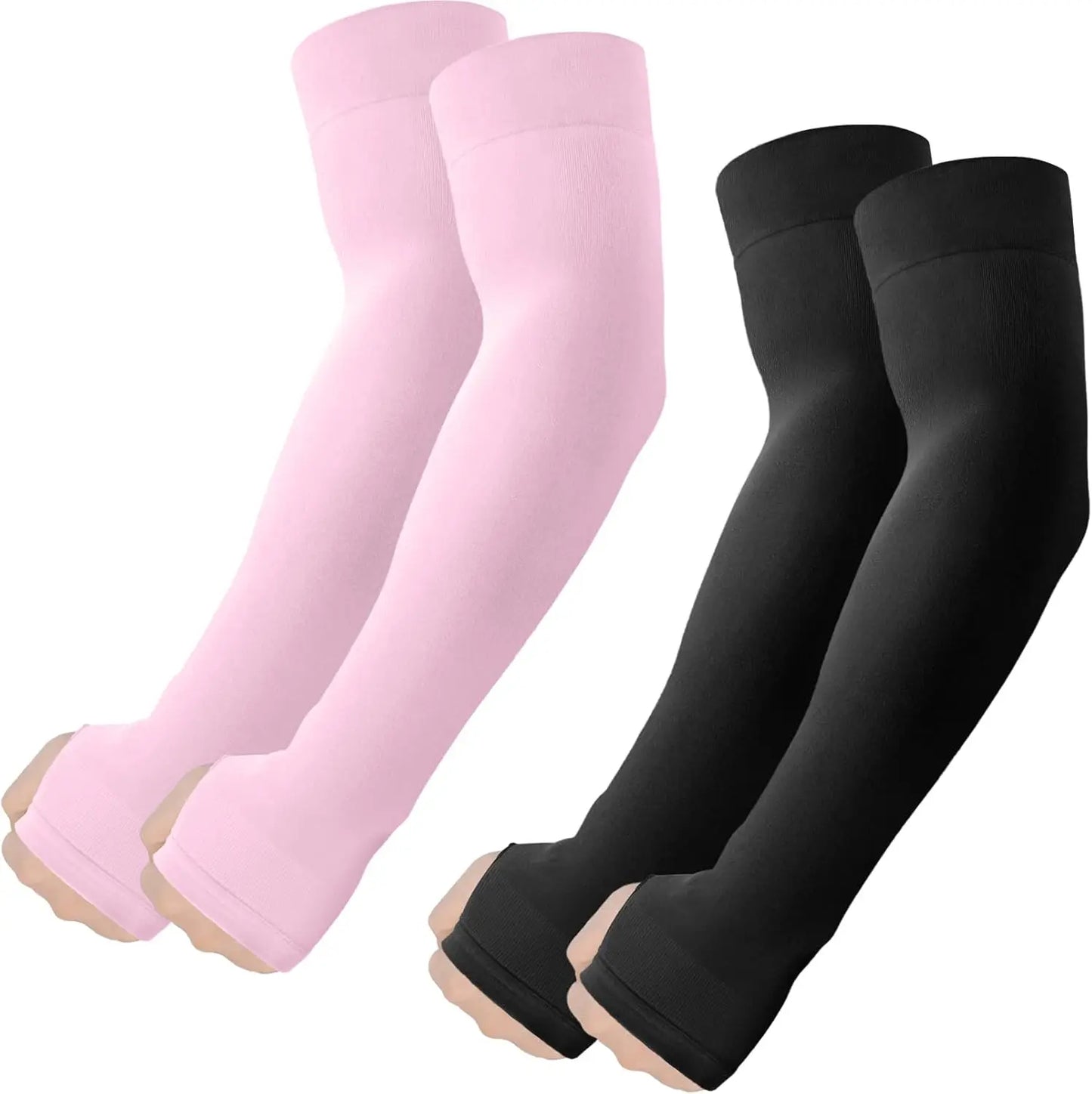 Breathable UV Protection Arm Sleeves with Thumb Hole Cooling Compression Tattoo Cover Up for Men Women Sports Workout Hiking