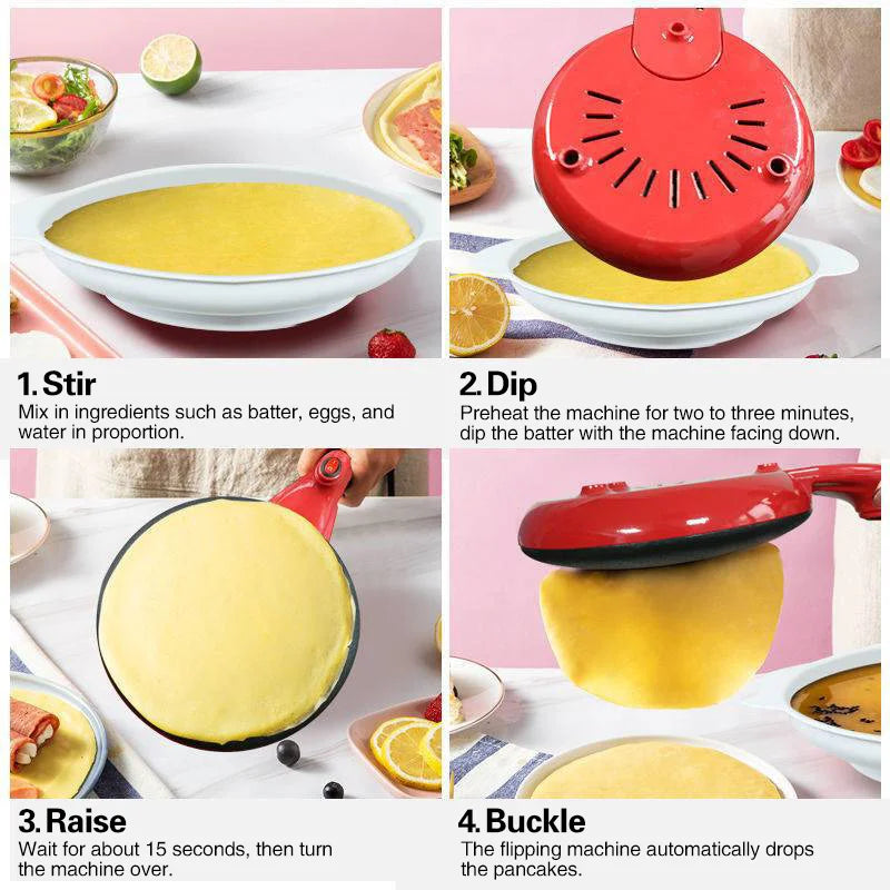 TINSOL Electric waffle maker, cake maker, breakfast pizza baking machine, pancake griddle, non-stick pan, spring roll frying pan