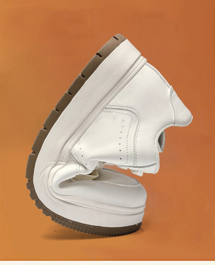 Men's Invisible Height Increasing Elevator Shoes Lace-up Sporty White Sneakers 8/10cm Taller Size Plus Invisible Elevate Shoes