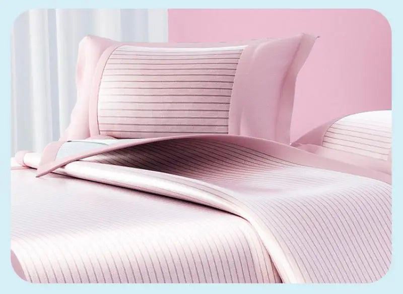 New Silky Touch Antibacterial Cooling Mattress Sleeping Naked Skin-friendly Summer Sleeping Mat Solid Color Cushion for Bedding