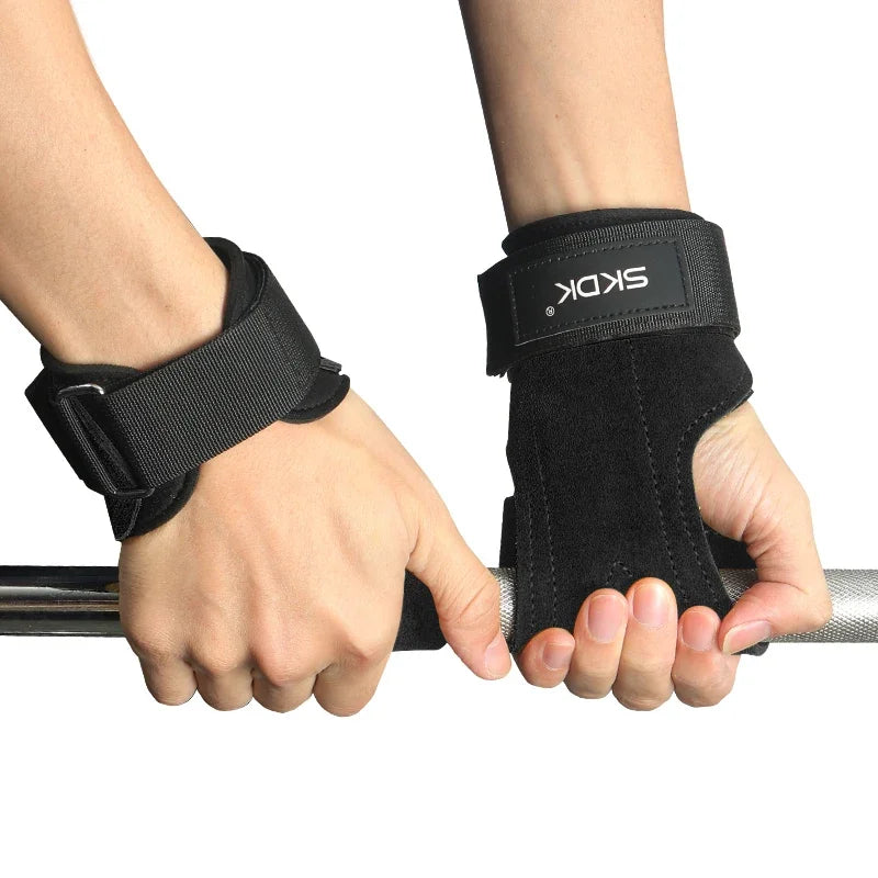 2Pcs Gym Gloves Fitness Hand Palm Protection Equipment Anti Slip Wear-resistant Wrist Wraps Hard Pull Weight Lifting Grip Pads