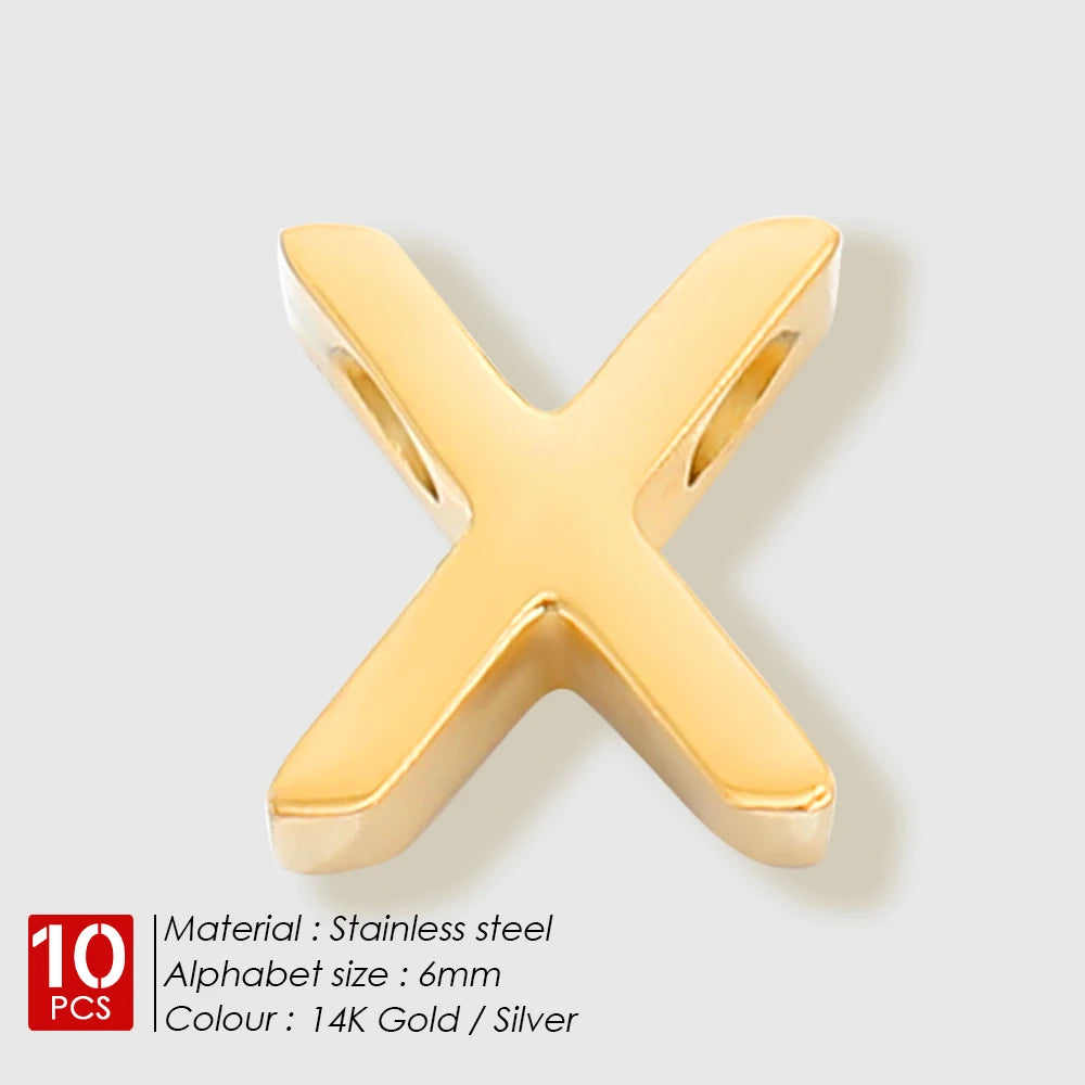 EManco 10PCS Minimalist Style Stainless Steel 26-Letter Pendant for Custom Name Jewelry Commute Social Casual Fashion Accessory