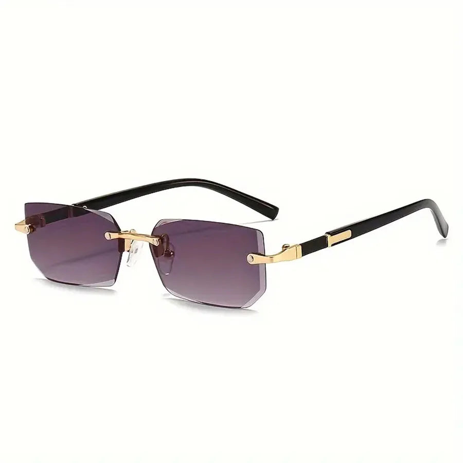 Rimless Sunglasses Rectangle Fashion Popular Women Men Shades Small Square Sun Glasses For Female male Traveling Oculos