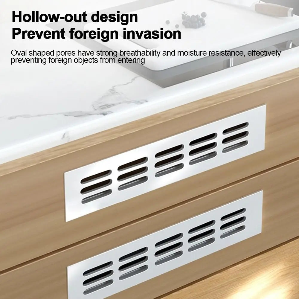 Aluminum Alloy Cabinet Breather Hole Cover Rectangle Breathable Mesh Wardrobe Air Vent Decor 30mm Wide Ventilator Grille Cover
