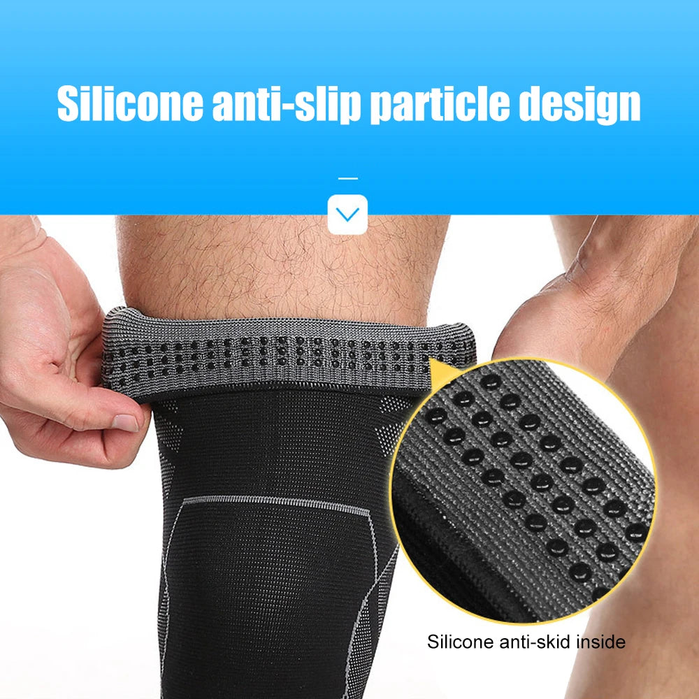 1Pair Full Leg Sleeve Long Compression Knee Brace Protect Leg for Men Women for Basketball Arthritis Cycling Sport Football