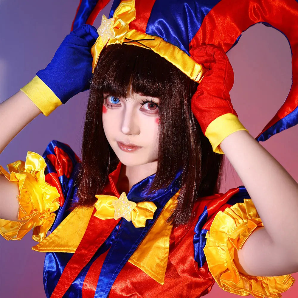 Halloween Carnival Party Outfit Pomni Cosplay Costumes Clown Uniform Anime The Amazing Digital Circus Role Play