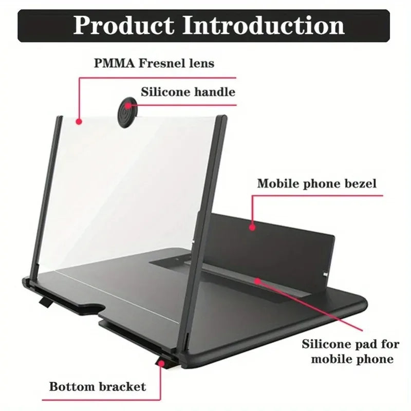 HD Mobile Phone Screen Amplifier 10/12 Inch Anti-Blue Light Eye Protection Clearer Vision Magnifier for Digital Wellbeing