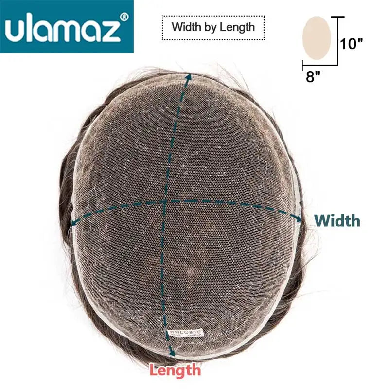 100% Density Full Lace Male Hair Prosthesis Swiss Thin Lace Men's Wig Natural Hairline Human Hair Man Hair System Wigs For Men