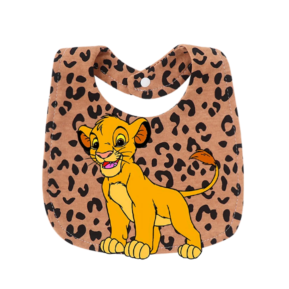Little Lion King printed newborn bib Kawaii mother and baby feeding products weaning pacifier baby nipple and chain clip Newborn