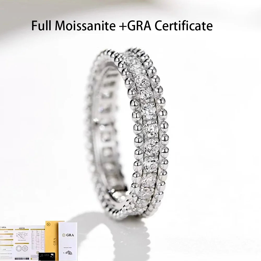 COSYA 1.2cttw Real Full Moissanite Ring D Color VVS1 Lab Diamond Band S925 Silver For Women Bridal Ring Wedding Fine Jewelry